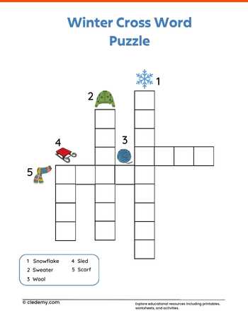 Winter Cross Word Puzzle
