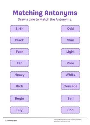 Match Antonyms