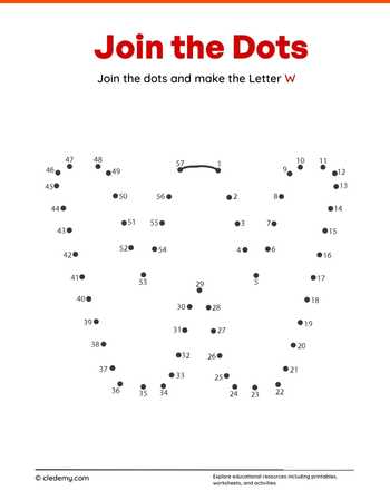 Joining Dots Make The Letter - W