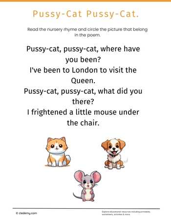 Pussy-Cat Pussy-Cat Poem