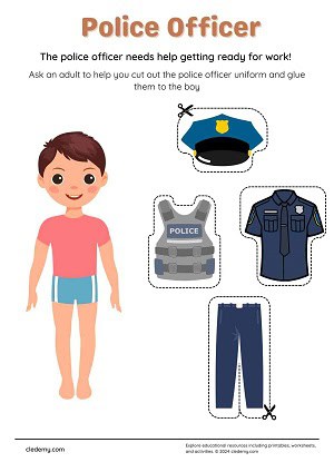 Police Officer Uniform Cut and Paste