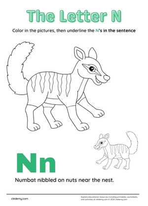 Alphabet Letters N