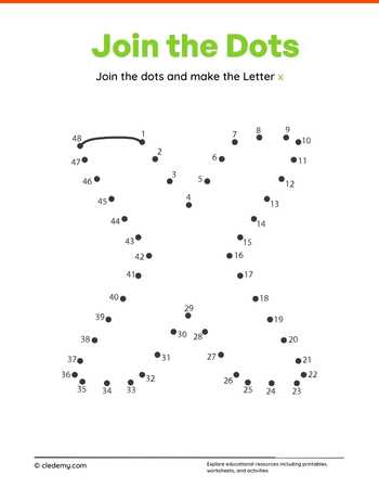Joining Dots Make Letter - x