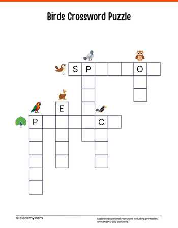 Birds Crossword Puzzle