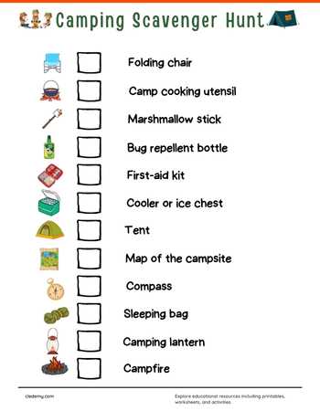 Camping Scavenger Hunt
