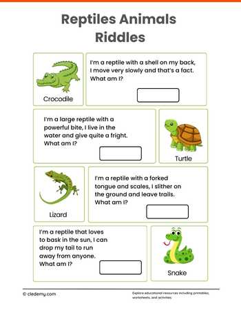Reptiles Animals Riddles