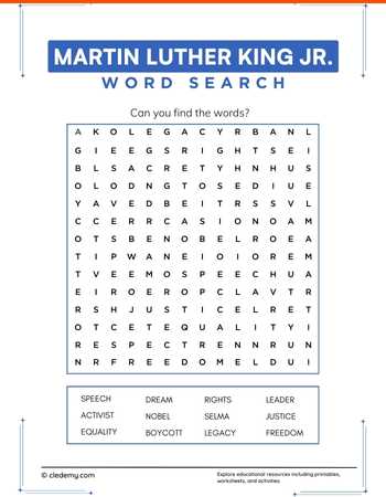 Martin Luther King Jr. Word Search