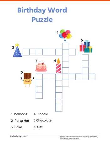 Birthday Word Puzzle