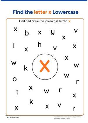 Identify the Lowercase x