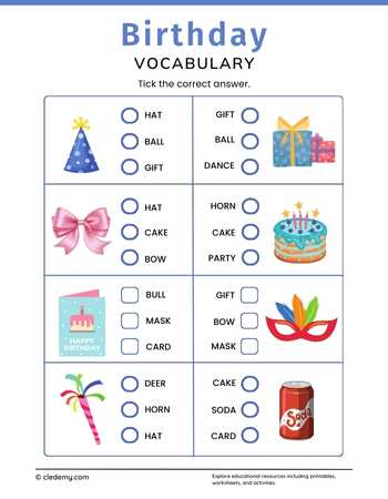 Birthday Vocabulary