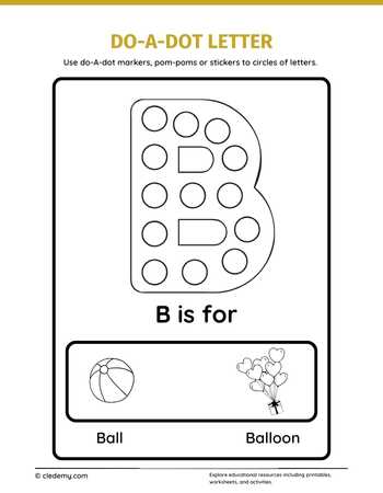Letters  B Do a Dot