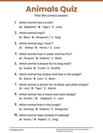 Animals Quiz