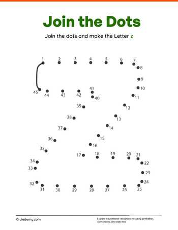 Joining Dots Make Letter - z