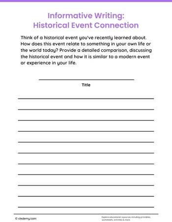 Informative Writing Historical Event Connection