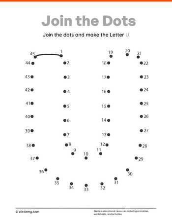 Joining Dots Make The Letter - U