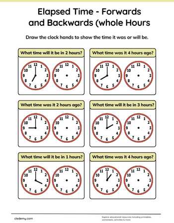 Changes in Time Whole Hours