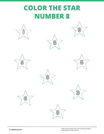 Color the Star Number 8