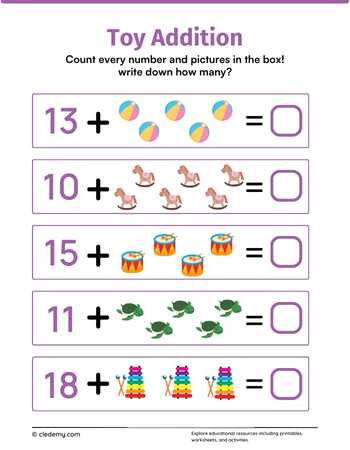 Number Plus Toys Addition