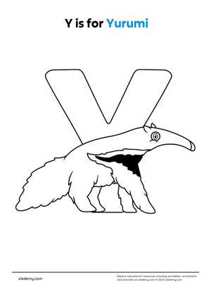 Alphabet Letters Coloring Letter Y