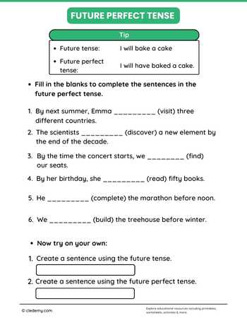 Future Perfect Tense Grade 5