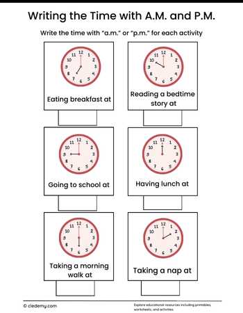 Writing Times with Am and Pm