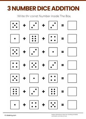 3 Number Dice Addition