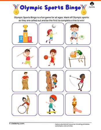 Olympic Sports Bingo