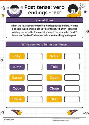 Past Tense Verbs Endings