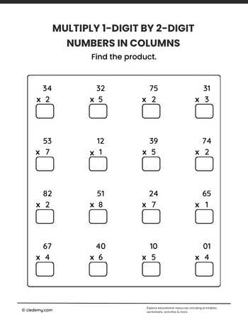 Multiply 1-Digit by 2-Digit Numbers in Columns-2