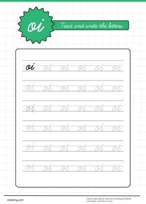 Tracing Cursive Letter oi
