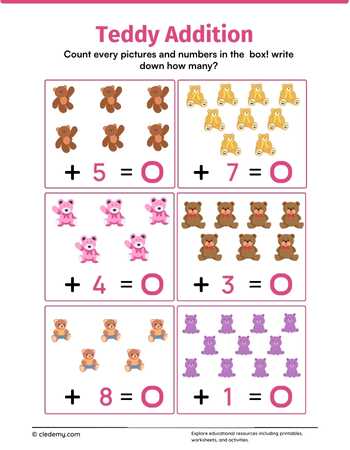 Number Plus Teddy Addition