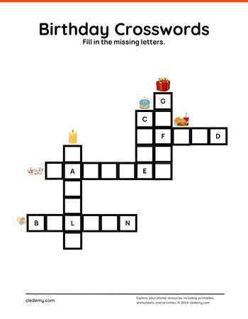 Birthday Crosswords