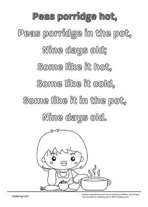 Peas Porridge Nursery Rhyme