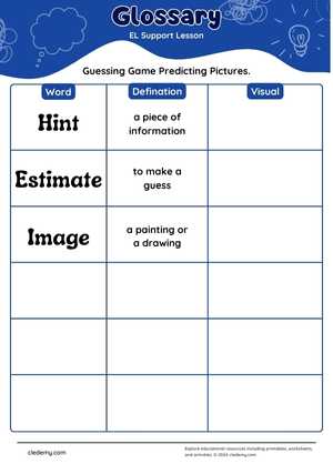 Guessing Game Words: Define & Draw!