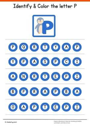 Identify And Color letters P