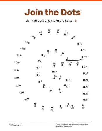 Joining Dots Make The Letter - G