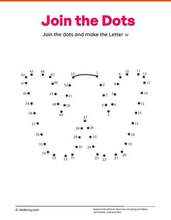 Joining Dots Make Letter - w