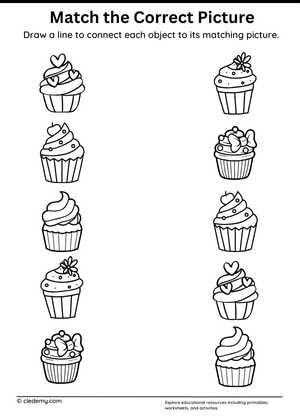 Match the Correct Picture Cupcake