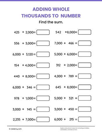 Adding Whole Thousands to Numbers