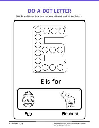 Letters E Do a Dot