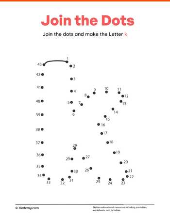Joining Dots Make Letter - k