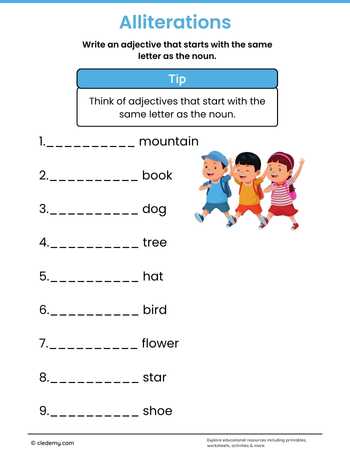 Adjectives and alliterations