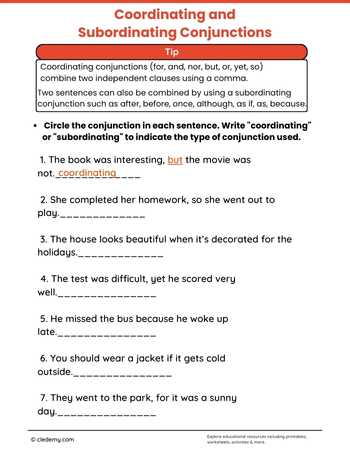 Coordinating or Subordinating