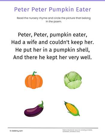Peter Peter Pumpkin Eater Poem