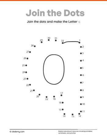 Joining Dots Make Letter - q