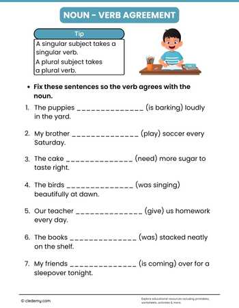Noun Verb Agreement