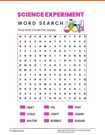 Science Experiment Word Search