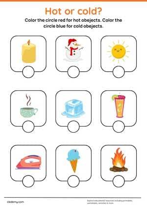 Hot or Cold Color the Objects
