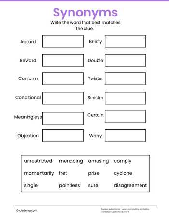 Amazing Synonyms and Antonyms Writing