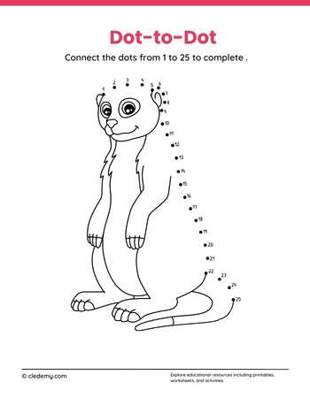 Dot to Dot Animal Meerkat - Numbers